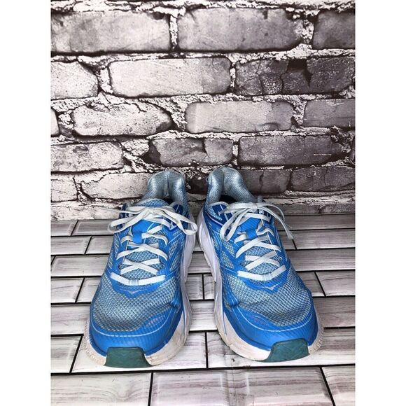 HOKA One One Clifton 3 Blue Synthetic Lace Up Running Shoes Women Sz 8M US/40EU - Picture 2 of 16